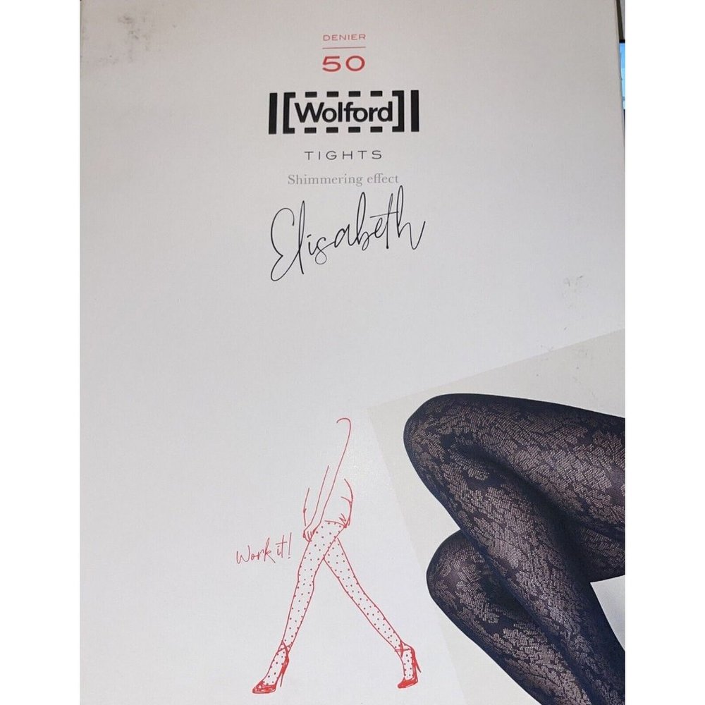 Wolford Elizabeth Tights Color : Navy Opal  Size:  Small 14795    - 07